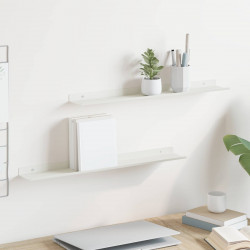 Półka wisząca 2 pcs Biały 60 x 9 x 2,5 cm Stal