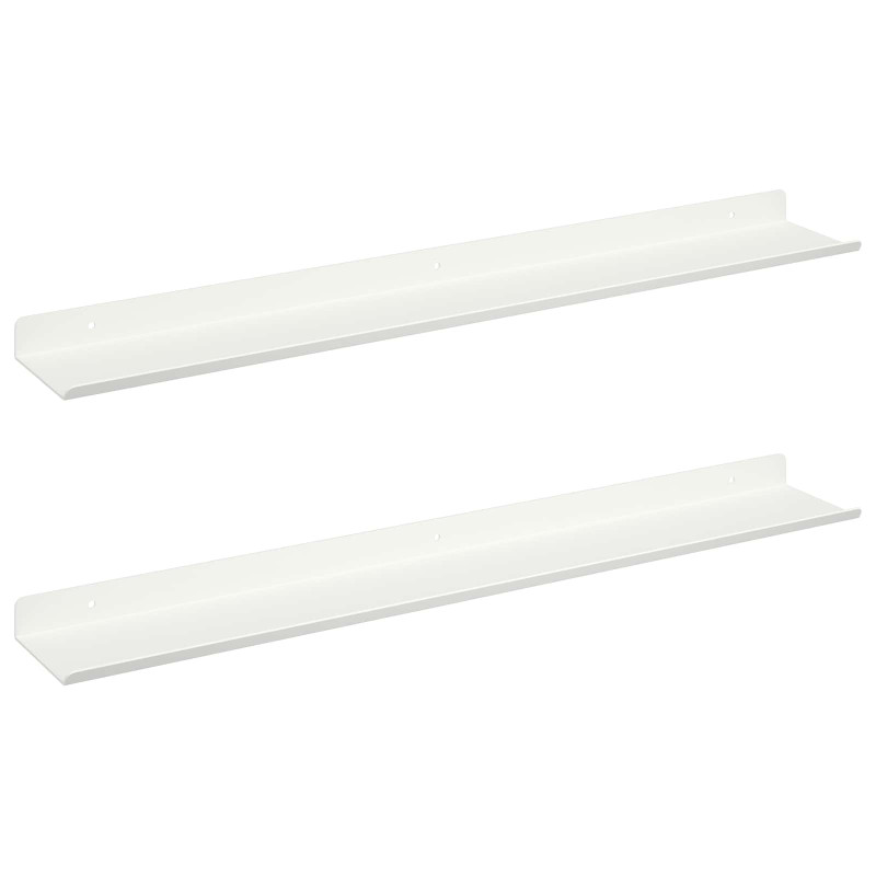 Półka wisząca 2 pcs Biały 60 x 9 x 2,5 cm Stal