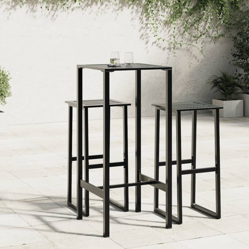 Stolik barowy, czarny, 50x50x110 cm, malowana proszkowo stal