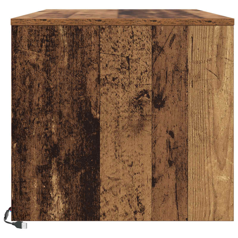 Stolik kawowy Ze LED Lights Stare drewno 90 x 50 x 45 cm