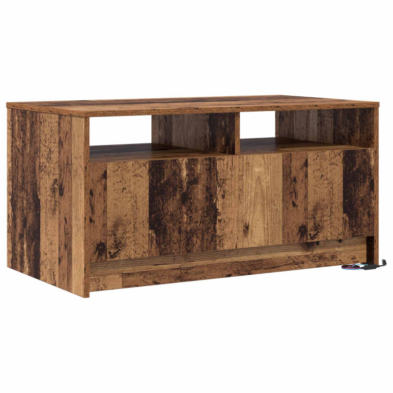 Stolik kawowy Ze LED Lights Stare drewno 90 x 50 x 45 cm