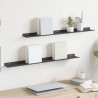 Półka wisząca 2 pcs Czarny 80 x 9 x 2,5 cm Stal
