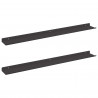 Półka wisząca 2 pcs Czarny 80 x 9 x 2,5 cm Stal