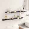 Półka wisząca 2 pcs Czarny 80 x 9 x 2,5 cm Stal