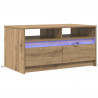 Stolik kawowy Ze LED Lights Dąb rzemieślniczy 90 x 50 x 45 cm