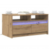 Stolik kawowy Ze LED Lights Dąb rzemieślniczy 90 x 50 x 45 cm