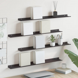 Półka wisząca 4 pcs Czarny 80 x 9 x 2,5 cm Stal