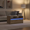 Stolik kawowy Ze LED Lights Dąb rzemieślniczy 90 x 50 x 45 cm