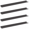 Półka wisząca 4 pcs Czarny 80 x 9 x 2,5 cm Stal