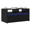 Stolik kawowy Ze LED Lights Czarny Dąb 90 x 50 x 45 cm