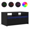 Stolik kawowy Ze LED Lights Czarny Dąb 90 x 50 x 45 cm