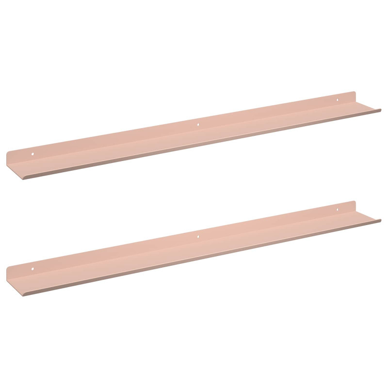 Półka wisząca 2 pcs Różowy 80 x 9 x 2,5 cm Stal