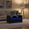 Stolik kawowy Ze LED Lights Czarny Dąb 90 x 50 x 45 cm