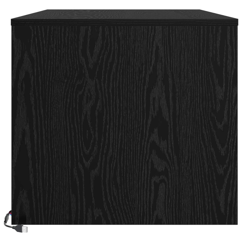 Stolik kawowy Ze LED Lights Czarny Dąb 90 x 50 x 45 cm