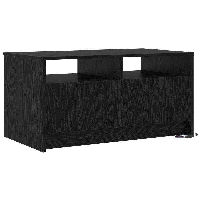 Stolik kawowy Ze LED Lights Czarny Dąb 90 x 50 x 45 cm