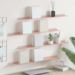 Półka wisząca 4 pcs Różowy 80 x 9 x 2,5 cm Stal