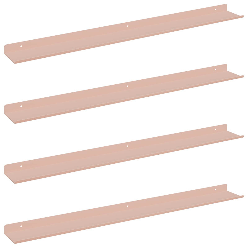 Półka wisząca 4 pcs Różowy 80 x 9 x 2,5 cm Stal