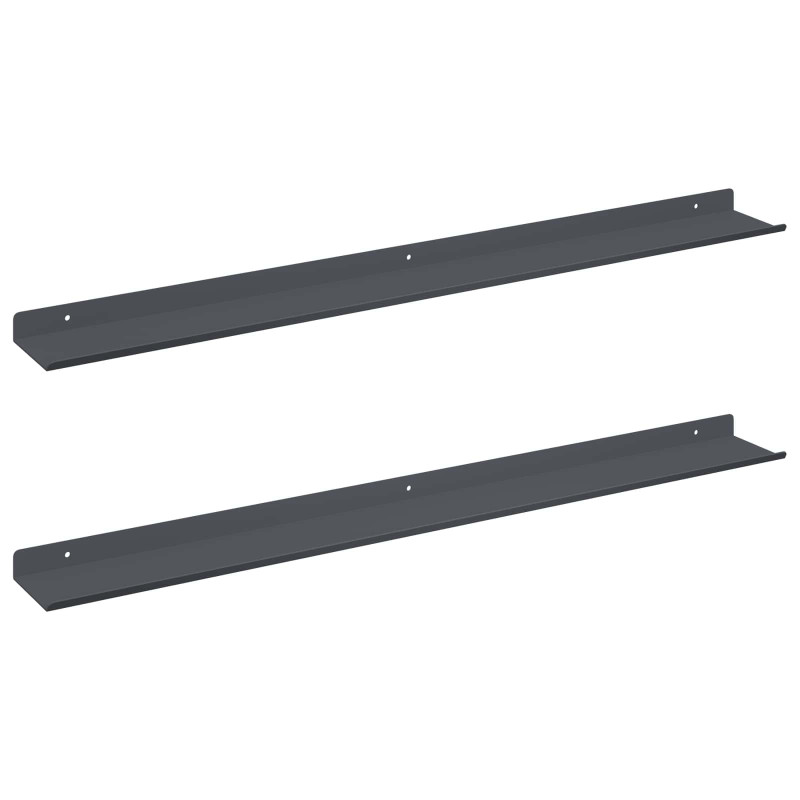 Półka wisząca 2 pcs Antracyt 80 x 9 x 2,5 cm Stal