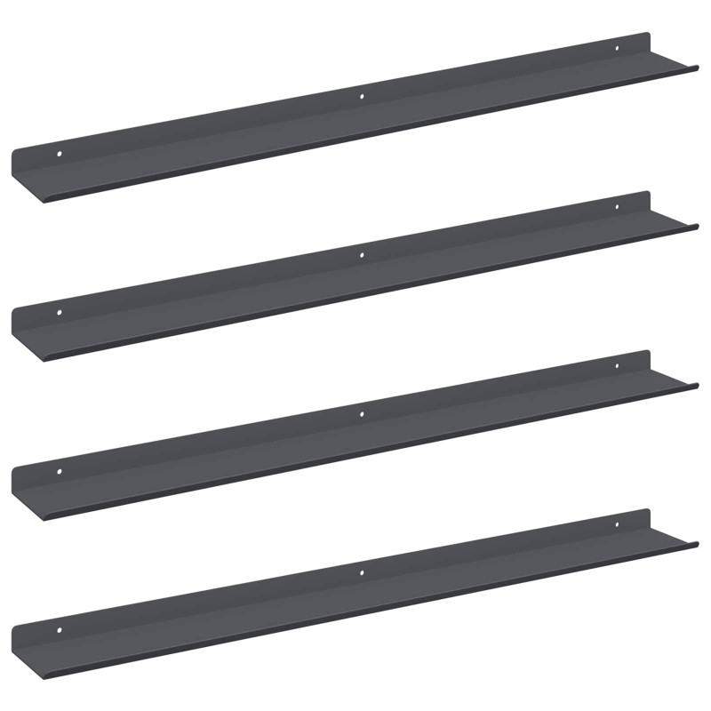 Półka wisząca 4 pcs Antracyt 80 x 9 x 2,5 cm Stal