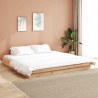 Ramka łóżka Naturalny 200 x 200 cm Lite drewno sosnowe
