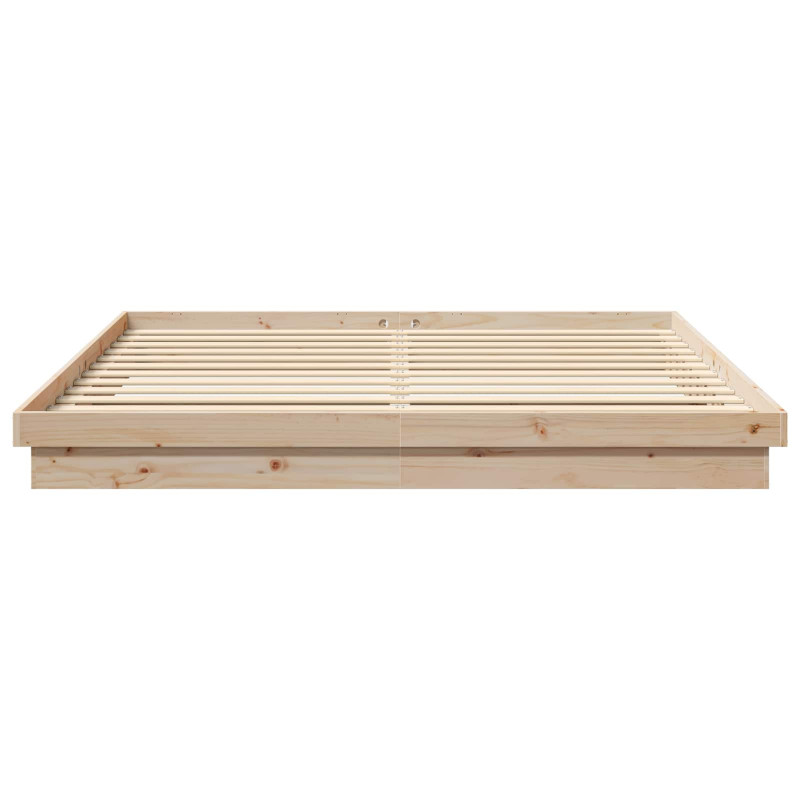 Ramka łóżka Naturalny 200 x 200 cm Lite drewno sosnowe