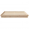 Ramka łóżka Naturalny 200 x 200 cm Lite drewno sosnowe