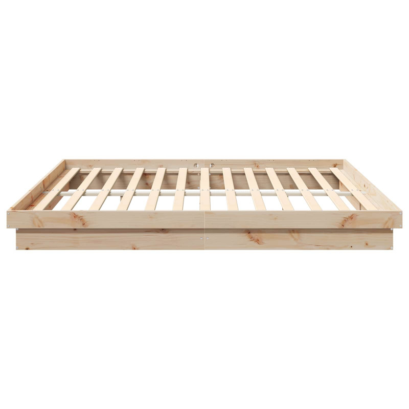 Ramka łóżka Naturalny 200 x 200 cm Lite drewno sosnowe