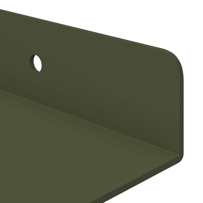 Półka wisząca 2 pcs Zielony oliwkowy 80 x 9 x 2,5 cm Stal