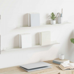 Półka wisząca 2 pcs Biały 80 x 9 x 2,5 cm Stal