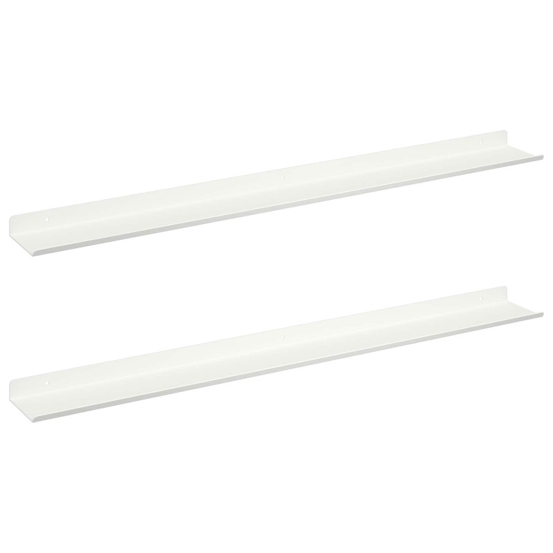 Półka wisząca 2 pcs Biały 80 x 9 x 2,5 cm Stal