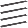 Półka wisząca 4 pcs Czarny 100 x 9 x 2,5 cm Stal