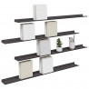 Półka wisząca 4 pcs Czarny 100 x 9 x 2,5 cm Stal