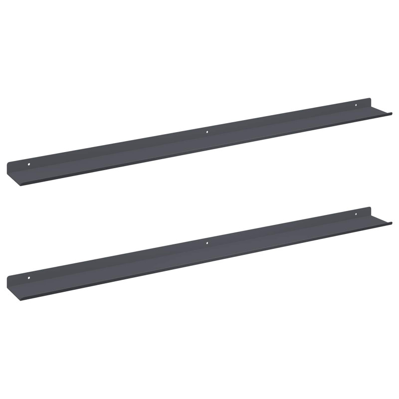 Półka wisząca 2 pcs Antracyt 100 x 9 x 2,5 cm Stal