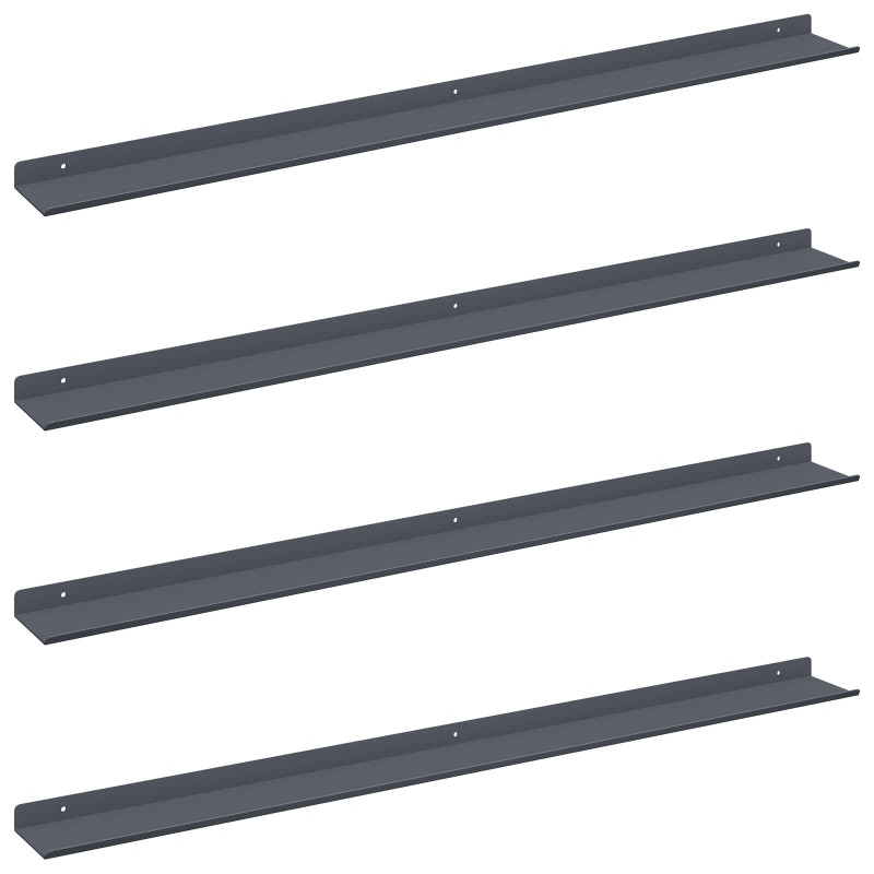 Półka wisząca 4 pcs Antracyt 100 x 9 x 2,5 cm Stal