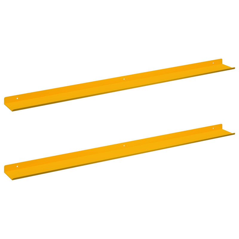 Półka wisząca 2 pcs Musztardowy Żółty 100 x 9 x 2,5 cm Stal