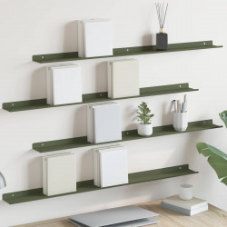 Półka wisząca 4 pcs Zielony oliwkowy 100 x 9 x 2,5 cm Stal