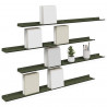 Półka wisząca 4 pcs Zielony oliwkowy 100 x 9 x 2,5 cm Stal