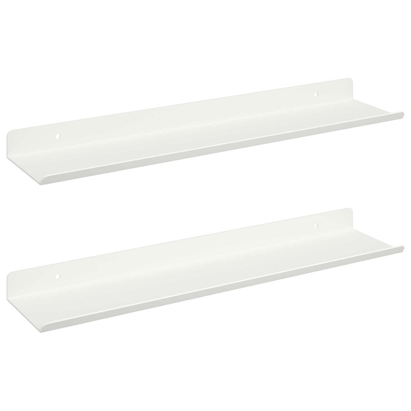 Półka wisząca 2 pcs Biały 100 x 9 x 2,5 cm Stal