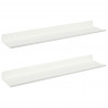 Półka wisząca 2 pcs Biały 100 x 9 x 2,5 cm Stal