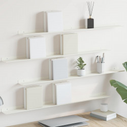 Półka wisząca 4 pcs Biały 100 x 9 x 2,5 cm Stal
