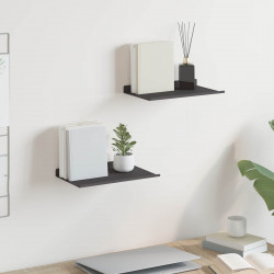 Półka wisząca 2 pcs Czarny 30 x 17,5 x 2,5 cm Stal