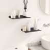 Półka wisząca 2 pcs Czarny 30 x 17,5 x 2,5 cm Stal