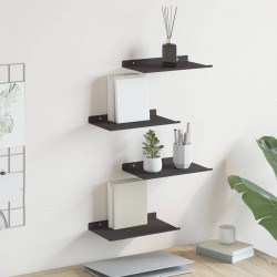 Półka wisząca 4 pcs Czarny 30 x 18 x 2,5 cm Stal