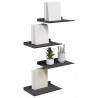 Półka wisząca 4 pcs Czarny 30 x 18 x 2,5 cm Stal