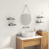 Półka wisząca 4 pcs Czarny 30 x 18 x 2,5 cm Stal