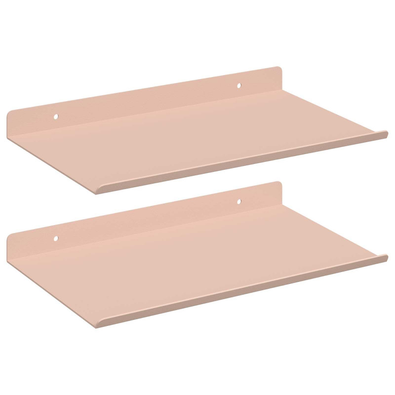 Półka wisząca 2 pcs Różowy 30 x 18 x 2,5 cm Stal