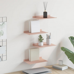 Półka wisząca 4 pcs Różowy 30 x 18 x 2,5 cm Stal
