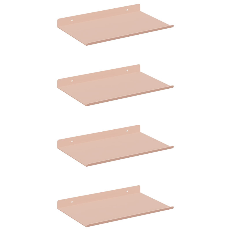 Półka wisząca 4 pcs Różowy 30 x 18 x 2,5 cm Stal