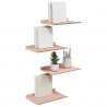 Półka wisząca 4 pcs Różowy 30 x 18 x 2,5 cm Stal