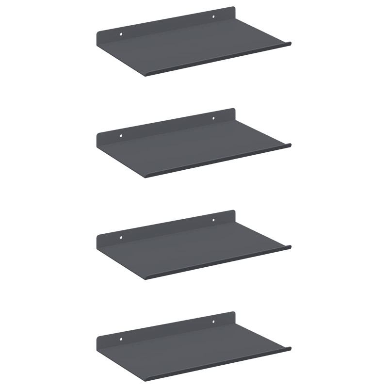 Półka wisząca 4 pcs Antracyt 30 x 18 x 2,5 cm Stal